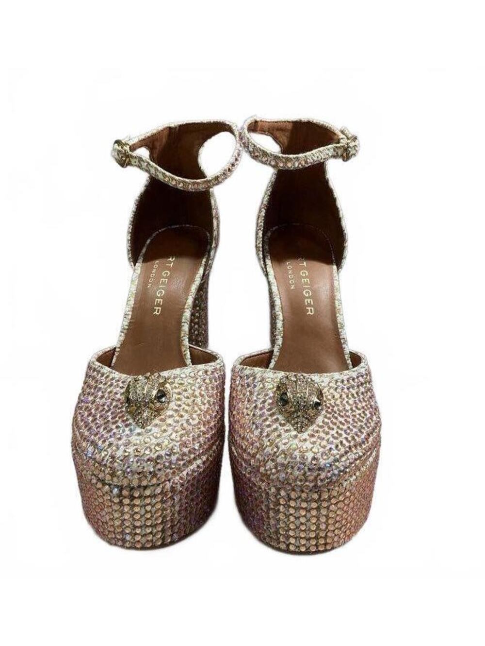 Kurt Geiger London Pink Rhinestone Eagle Platform Pumps Heels Size 38